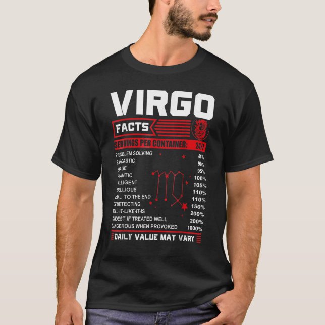 Birthday Virgo Facts T-Shirt (Front)