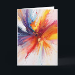 Birthday Watercolor Abstract Card<br><div class="desc">Contemporary abstract watercolor paint explosion for any age birthday.
Text is editable.</div>