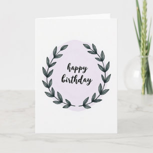 Birthday Watercolor Wreath Card