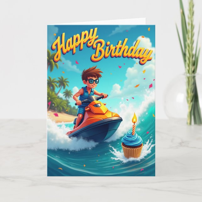 Birthday Wave Rider Card (Front)