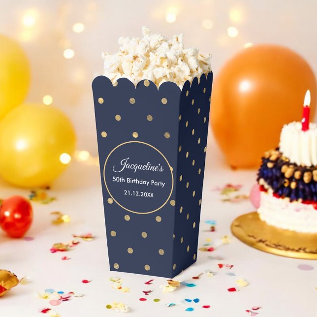 Birthday Wedding Blue Polka Dots Chic Favour Box (Creator Uploaded)