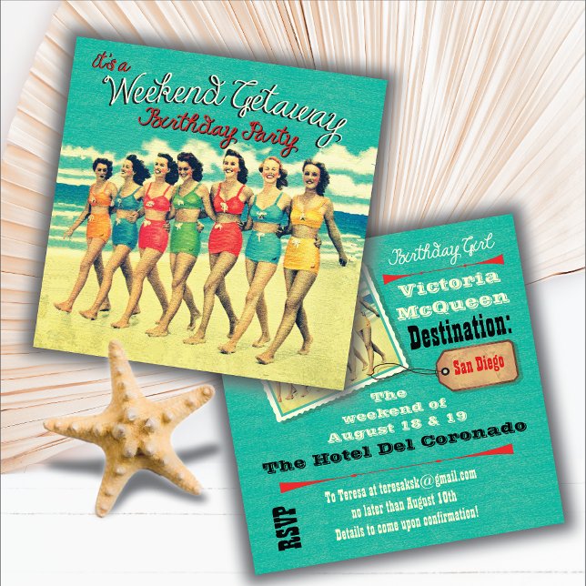 Birthday Weekend Getaway Party Invitations (Creator Uploaded)