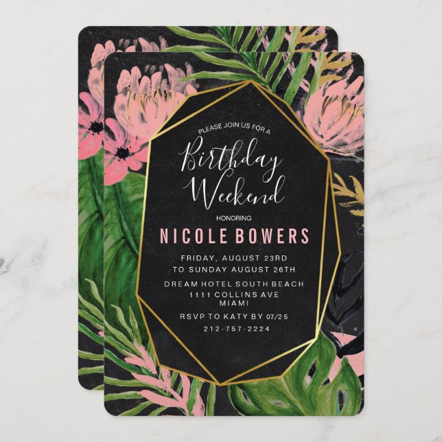 Birthday Weekend Itinerary Invitation (Front/Back)