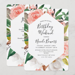 Birthday Weekend Itinerary Invitation