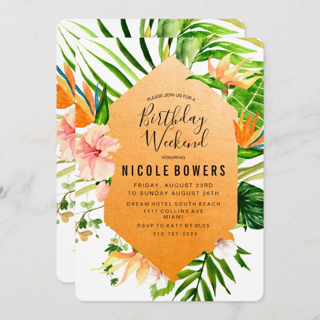 Birthday Weekend Itinerary Invitation (Front/Back)