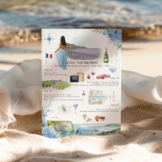 Birthday Weekend Itinerary | South France Invitation (Creator Uploaded)