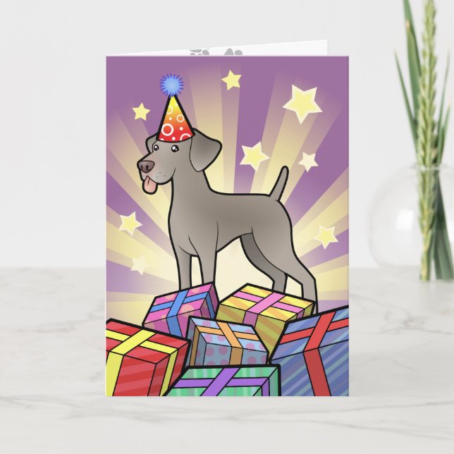 Birthday Weimaraner Card (Front)