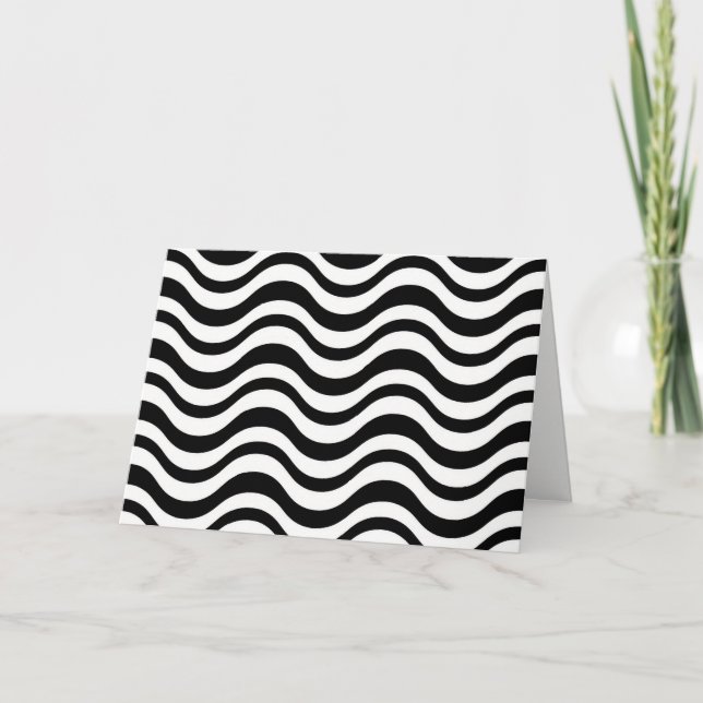 Birthday White and Black Abstract Design Card (Front)