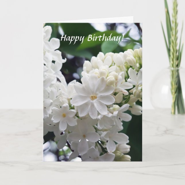 Birthday White Lilac Card (Front)