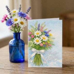 Birthday Wildflower Bouquet Greeting Card