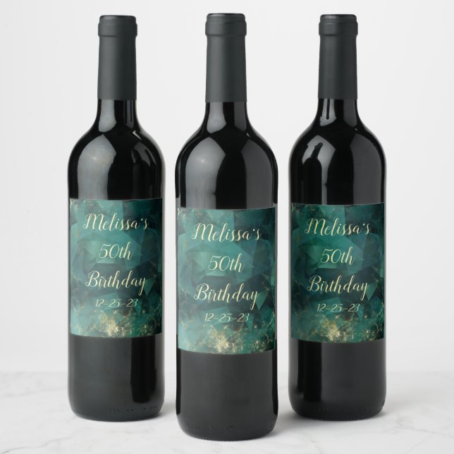 BIRTHDAY wine bottle label, 50th birthday Wine Label (Bottles)
