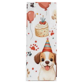 Birthday Wine Box with Cosy Cottage Details Gift Bag