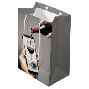 Birthday Wine Pouring Into a Smartphone Medium Gift Bag