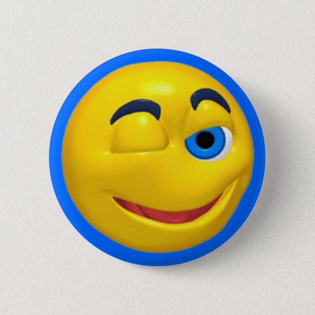 Birthday Winking Face Button (Front)