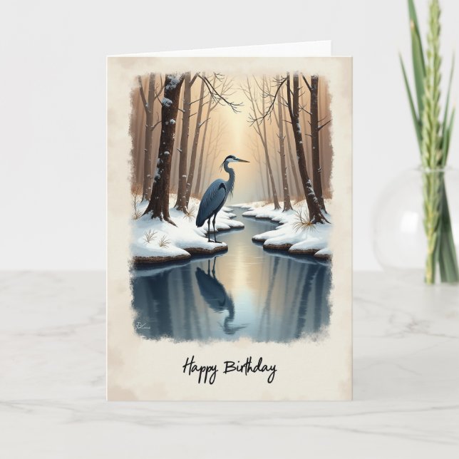 Birthday Winter Scene Card (Front)