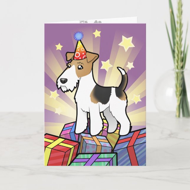 Birthday Wire Fox Terrier Card (Front)