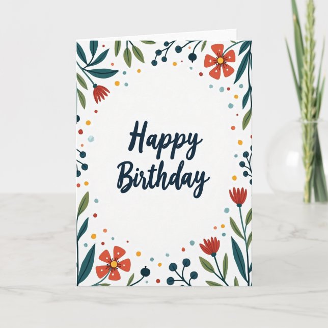 Birthday Wish Botanical Card (Front)