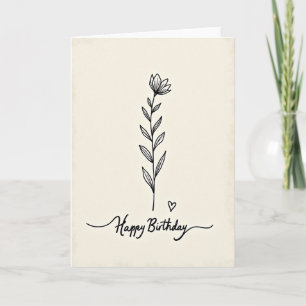 Birthday Wish Botanical Ink Card