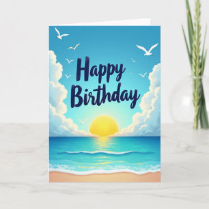 Birthday Wish Coastal Sunrise Card