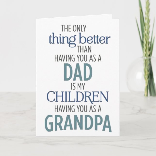 BIRTHDAY WISH FOR **BEST DAD** & **BEST GRANDPA** CARD (Front)