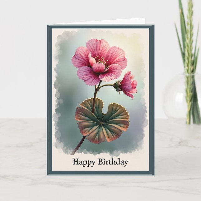 Birthday Wish Fuchsia Bloom Card (Front)