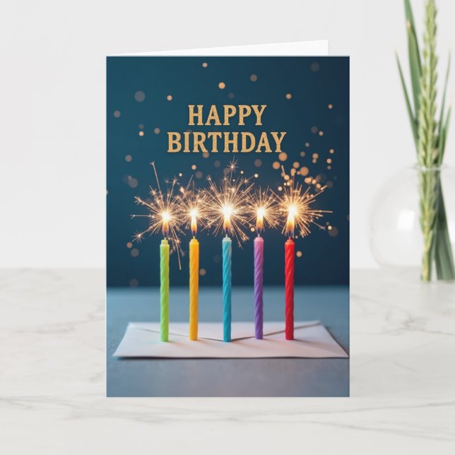 Birthday Wish Sparkling Card (Front)