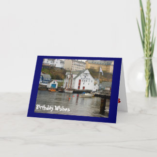 Birthday Wishes, Boatyard on the fjord Card