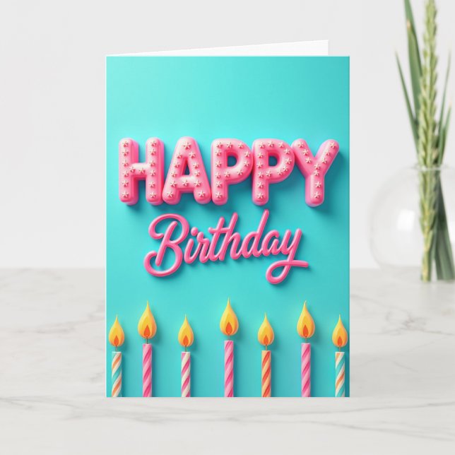 Birthday Wishes Candle Card (Front)