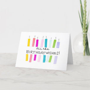 birthday wishes candles rainbow colourful corporat thank you card