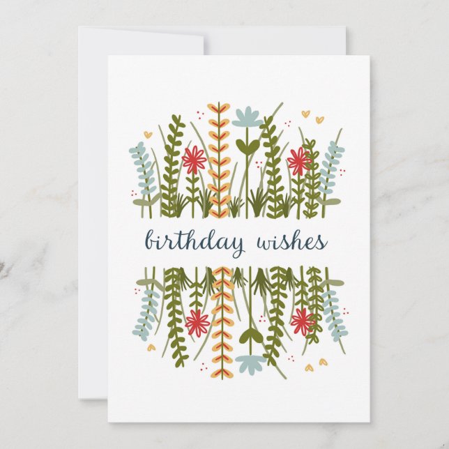 Birthday Wishes Floral Birthday Card (Front)