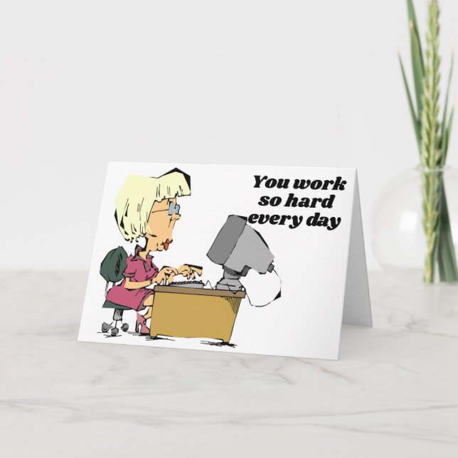 **BIRTHDAY WISHES FOR A HARD WORKING WOMAN** CARD (Front)