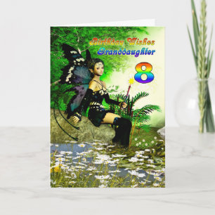 Birthday wishes for Grandddaughter 8 from a fairy Card