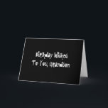 Birthday Wishes for grandson, white on black. Card<br><div class="desc">A black background featuring white lettering,  with skulls,  on this birthday greeting for a grandson. Plain and Simple greeting cards.</div>