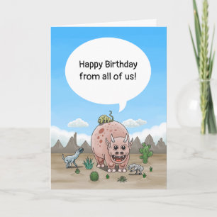 Birthday wishes from the fantasy dinosaurs card