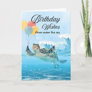 Birthday Wishes from Under the Sea Turtle Card