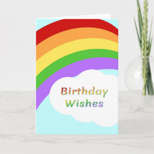 Birthday Wishes Fun Rainbow Design  Card
