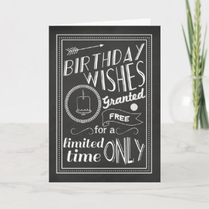 Birthday Wishes Granted Chalkboard Card