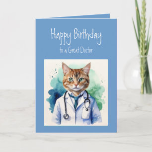Birthday Wishes Great Doctor Fun Cat Scan Card