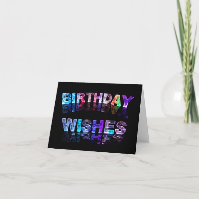 Birthday Wishes In Lights Photo Card (Front)