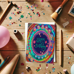 Birthday Wishes “Inspirivity” Colourful Fun Happy Card
