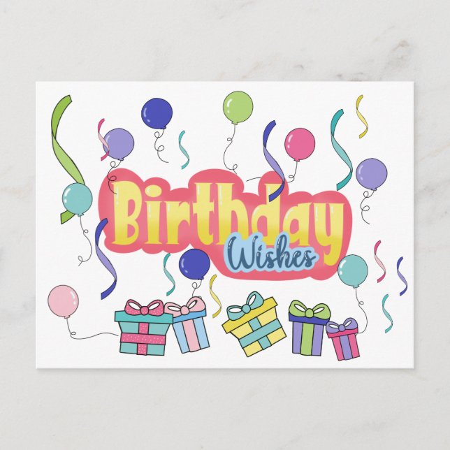 Birthday wishes Postcard (Front)