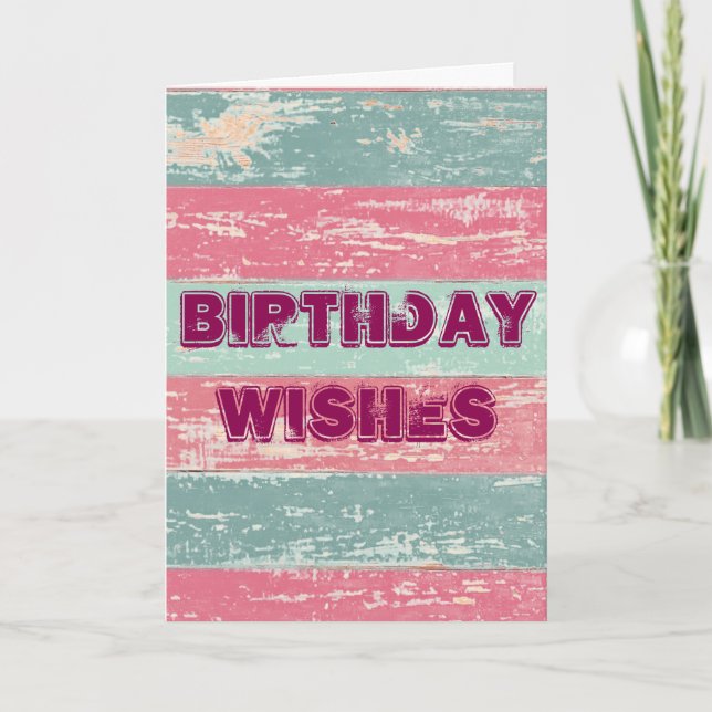 Birthday Wishes Rustic Fence Card (Front)