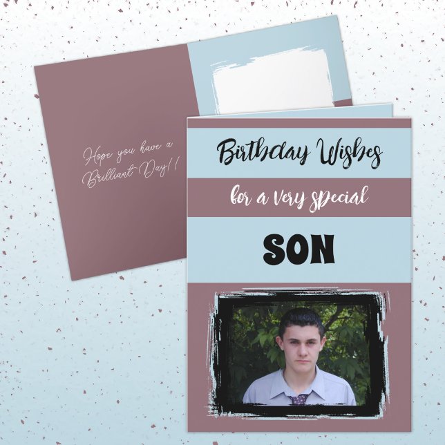 Birthday wishes special son plum card (Creator Uploaded)