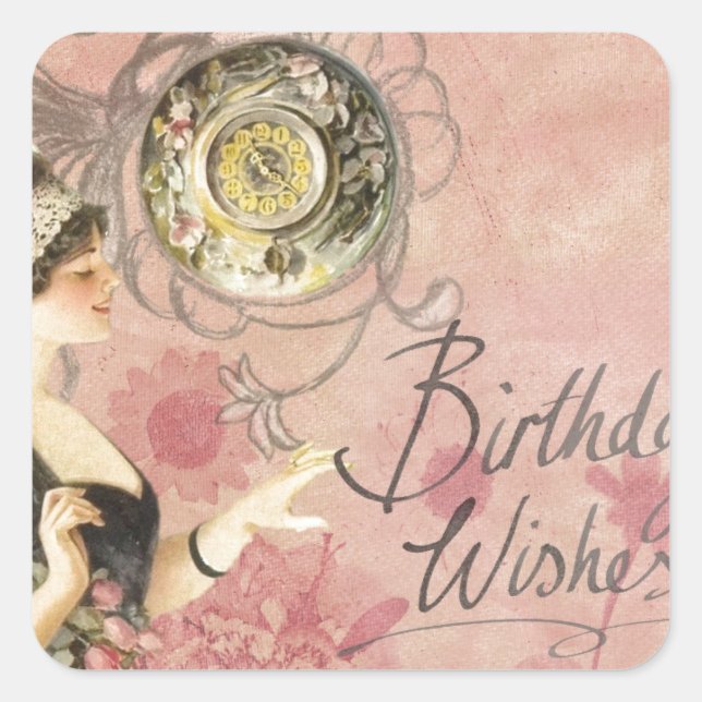 Birthday Wishes Square Sticker (Front)