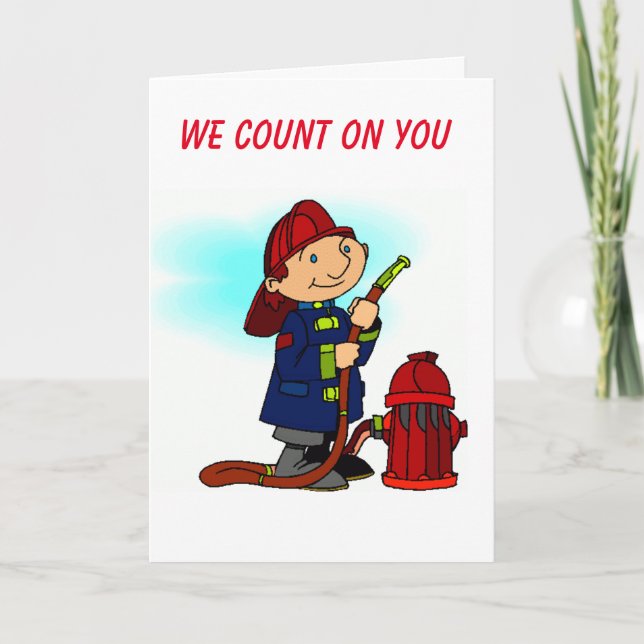 **BIRTHDAY WISHES TO OUR FAVORITE FIREMAN** CARD (Front)