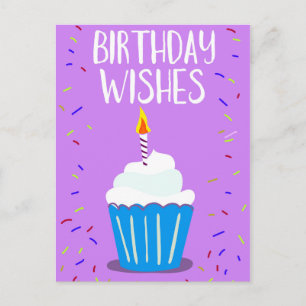 Birthday Wishes (with Celebration Cake) Postcard