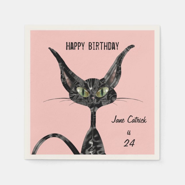 Birthday with Kitty Napkin (Front)