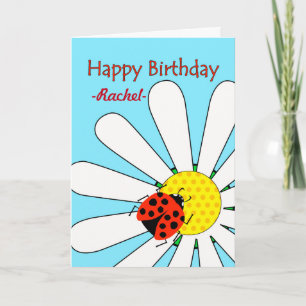 Birthday with Ladybug and Daisy Custom Front Card
