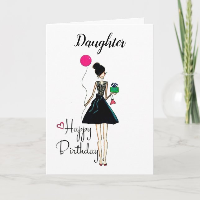 BIRTHDAY WITH LOVE TO DAUGHTER CARD (Front)