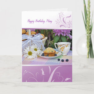 birthday with personal name garden tea card
